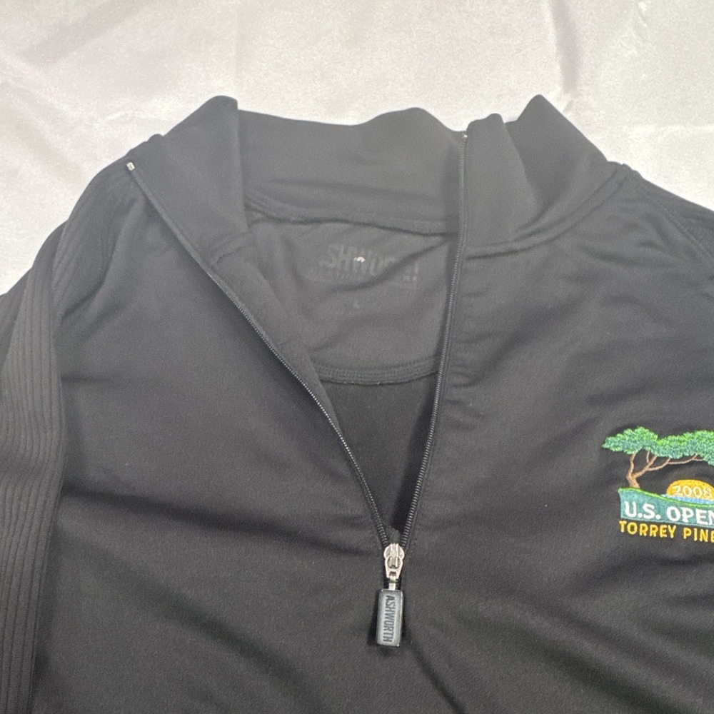 Ashworth 2008 U.S. Open Torrey Pines 1/4 Zip Golf Pullover Black Men's Large - Picture 4 of 8